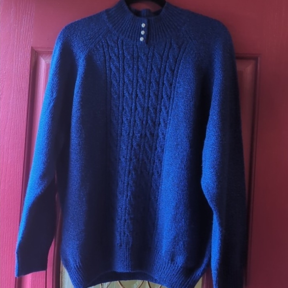 Karen Scott Women's High Neck Sweater - Royal Blue